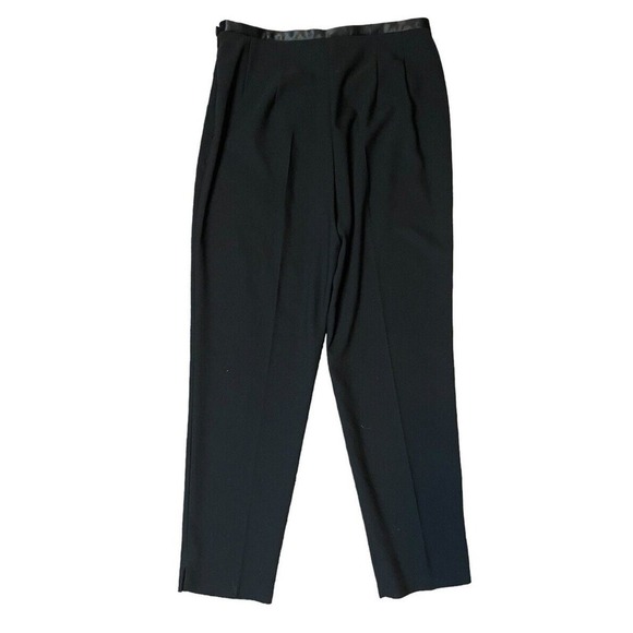 Nygard Collection Black Dress Pants High Rise Tapered Leg Satin Waist Women’s 14 - Picture 7 of 10